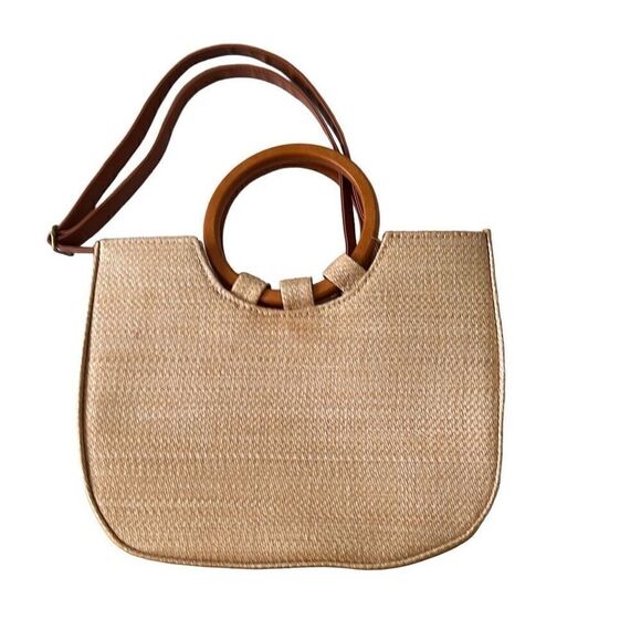 Woven Crescent Style Handbag Purse - Picture 2 of 3